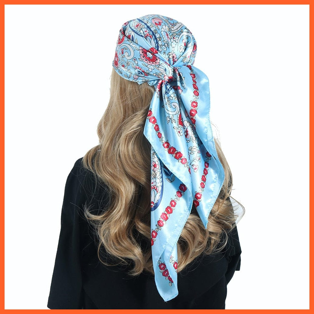whatagift.com.au Women's Scarf BK10-56 / 90X90CM Women Luxury Silk Scarves | Summer Fashion Bandanas Designer Hijab
