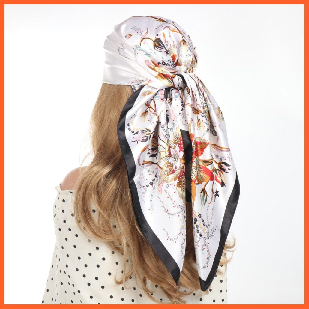 whatagift.com.au Women's Scarf BK10-57 / 90X90CM Women Luxury Silk Scarves | Summer Fashion Bandanas Designer Hijab