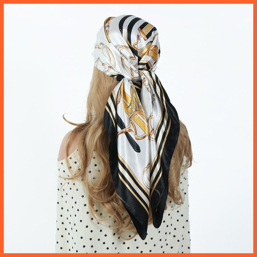 whatagift.com.au Women's Scarf BK10-62 / 90X90CM Women Luxury Silk Scarves | Summer Fashion Bandanas Designer Hijab