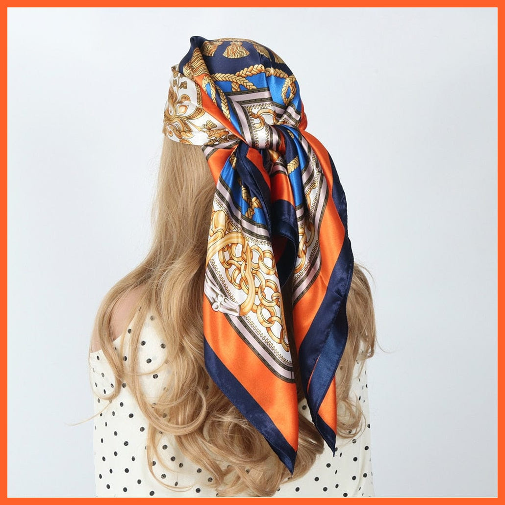 whatagift.com.au Women's Scarf BK10-63 / 90X90CM Women Luxury Silk Scarves | Summer Fashion Bandanas Designer Hijab