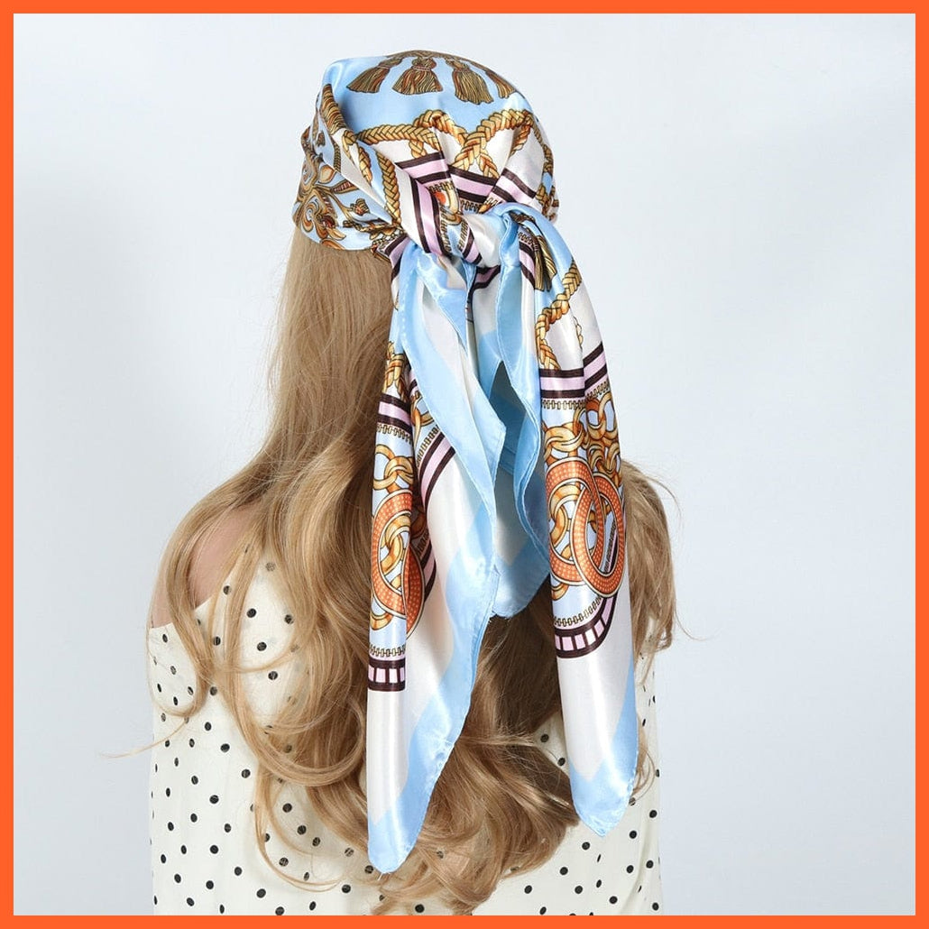 whatagift.com.au Women's Scarf BK10-65 / 90X90CM Women Luxury Silk Scarves | Summer Fashion Bandanas Designer Hijab