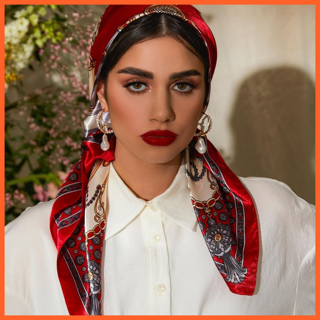 whatagift.com.au Women's Scarf BK10-68 / 90X90CM Women Luxury Silk Scarves | Summer Fashion Bandanas Designer Hijab