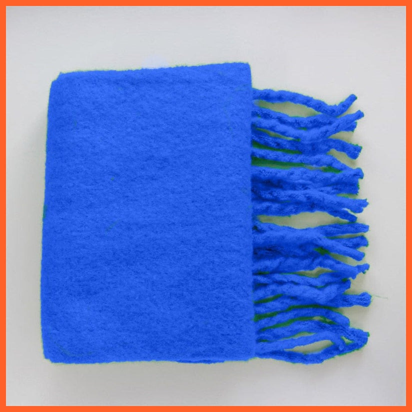 whatagift.com.au Women's Scarf Blue / China / One Size Luxury Cashmere Womens Scarf | Winter Thick warm Solid Cape Wraps bandana