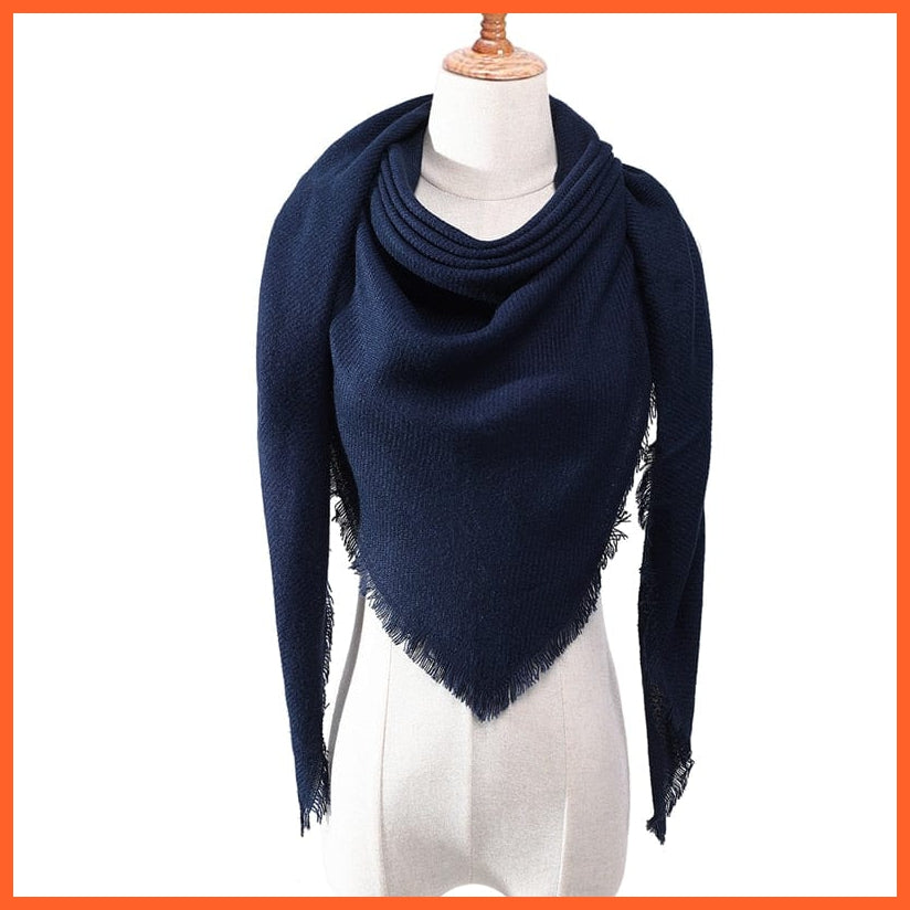 whatagift.com.au Women's Scarf c11 Designer Knitted Women's Scarf | Plaid Warm Cashmere Luxury Brand Neck Bandana