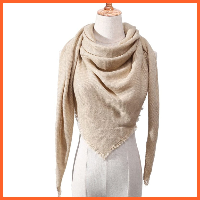 whatagift.com.au Women's Scarf c14 Designer Knitted Women's Scarf | Plaid Warm Cashmere Luxury Brand Neck Bandana