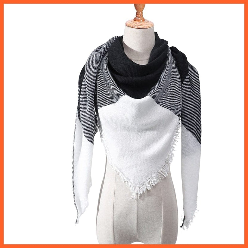 whatagift.com.au Women's Scarf c15 Designer Knitted Women's Scarf | Plaid Warm Cashmere Luxury Brand Neck Bandana
