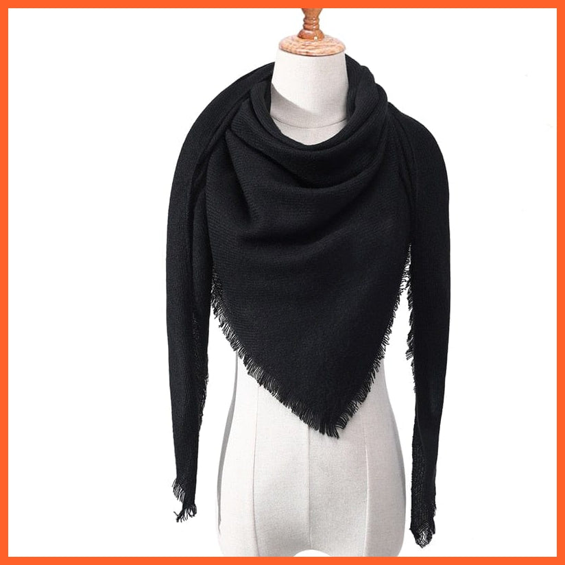 whatagift.com.au Women's Scarf c17 Designer Knitted Women's Scarf | Plaid Warm Cashmere Luxury Brand Neck Bandana