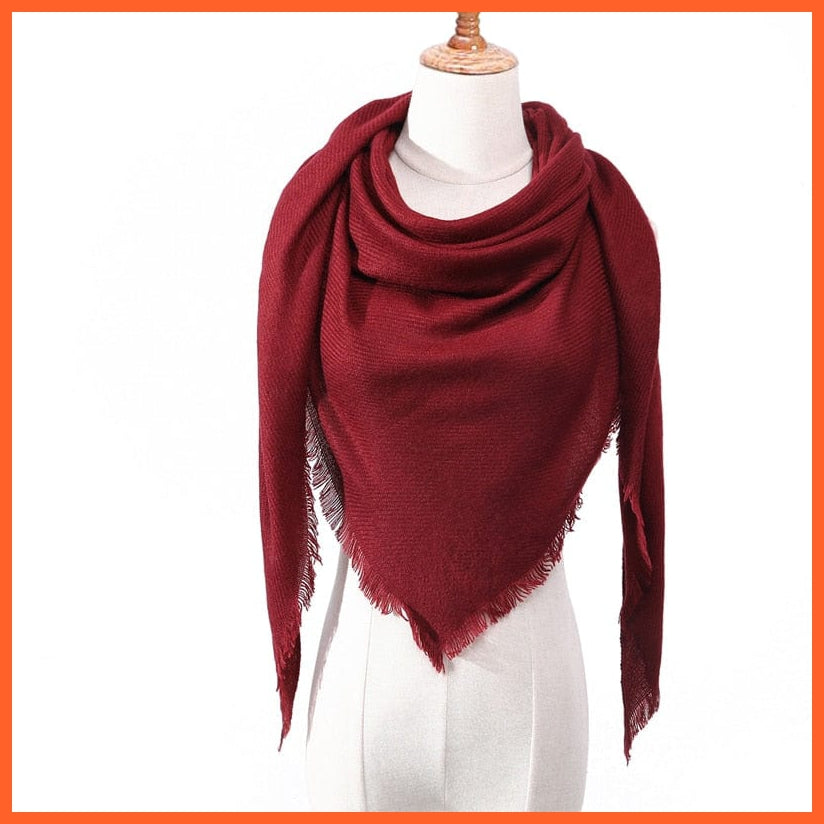 whatagift.com.au Women's Scarf c9 Designer Knitted Women's Scarf | Plaid Warm Cashmere Luxury Brand Neck Bandana