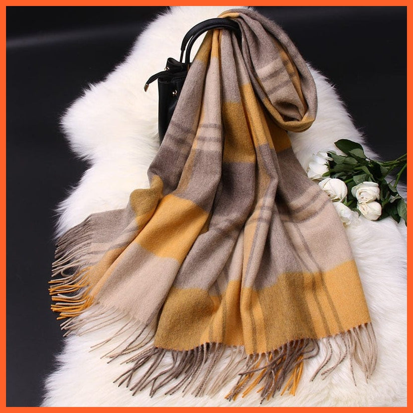 whatagift.com.au Women's Scarf Color 2 / 180x70cm Women's Thick Warm Cashmere Shawls | Plaid Pashmina winter Wool Scarves