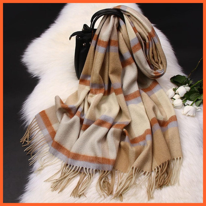 whatagift.com.au Women's Scarf Color 3 / 180x70cm Women's Thick Warm Cashmere Shawls | Plaid Pashmina winter Wool Scarves