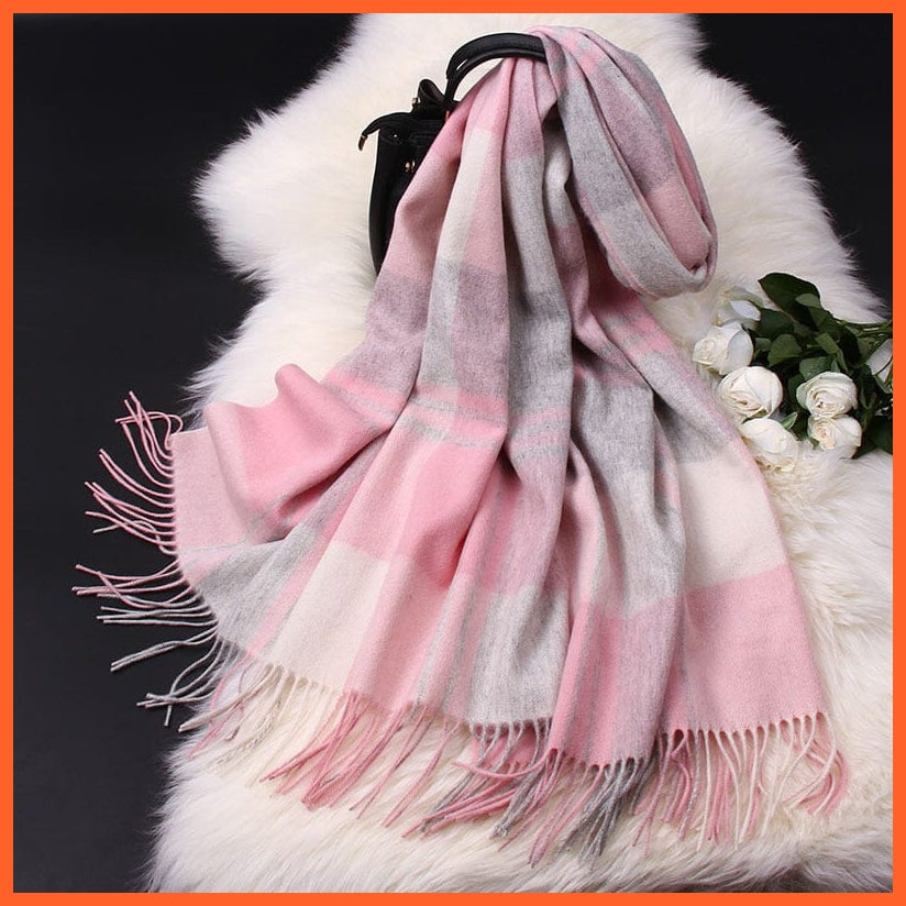 whatagift.com.au Women's Scarf Color 4 / 180x70cm Women's Thick Warm Cashmere Shawls | Plaid Pashmina winter Wool Scarves