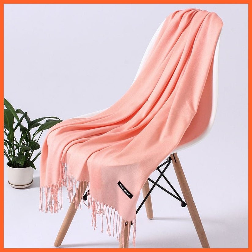 whatagift.com.au Women's Scarf Copy of Women Scarf Winter Hijabs Tassels | Long  Shawls Cashmere-Like Pashmina