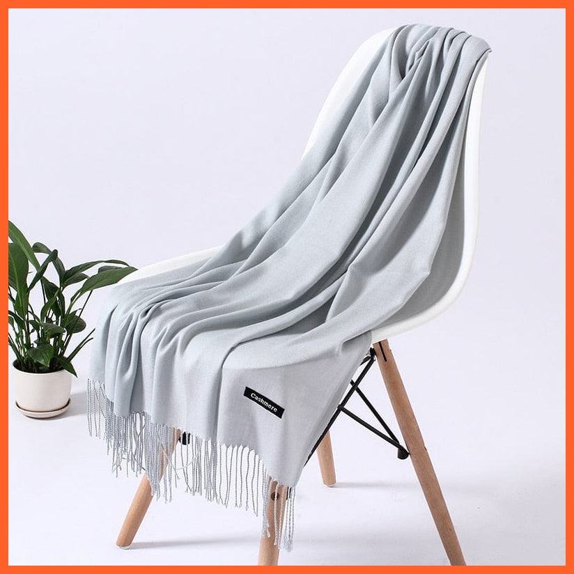 whatagift.com.au Women's Scarf Copy of Women Scarf Winter Hijabs Tassels | Long  Shawls Cashmere-Like Pashmina