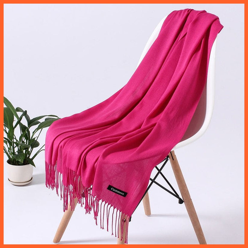 whatagift.com.au Women's Scarf Copy of Women Scarf Winter Hijabs Tassels | Long  Shawls Cashmere-Like Pashmina