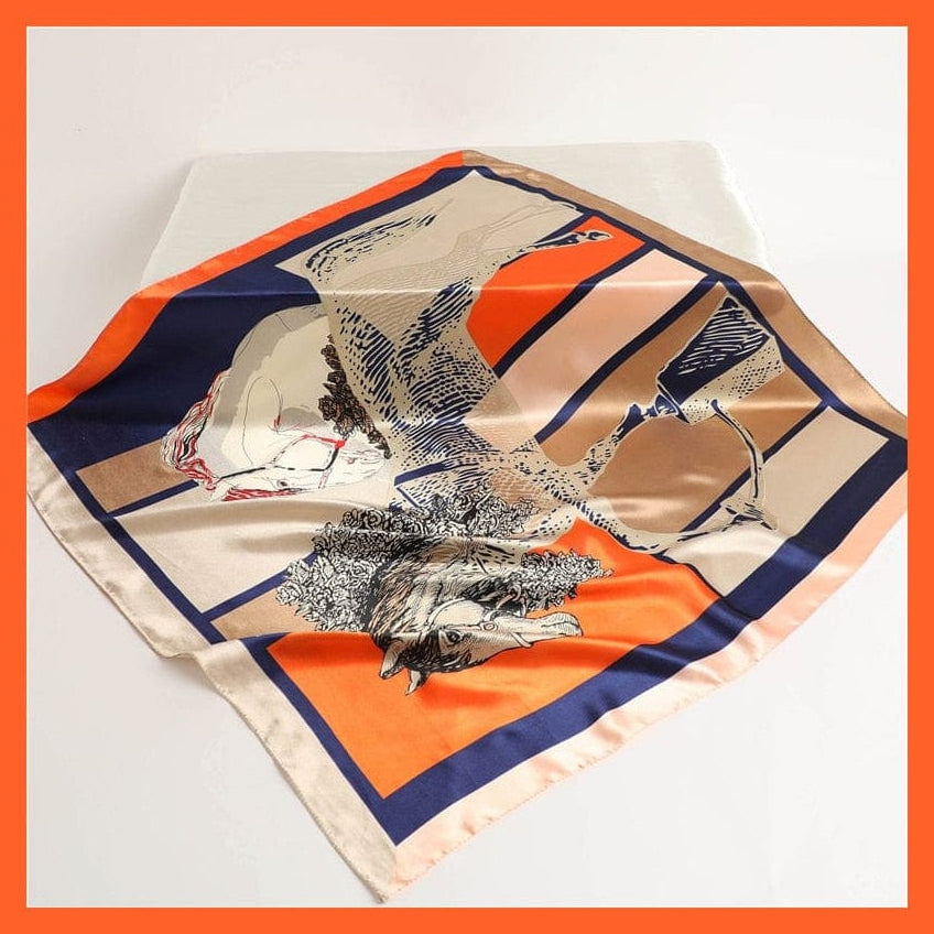 whatagift.com.au Women's Scarf FT179-1 / 90x90cm Women's Neckerchief Shawl Wraps | Print Silk Satin Square Scarf