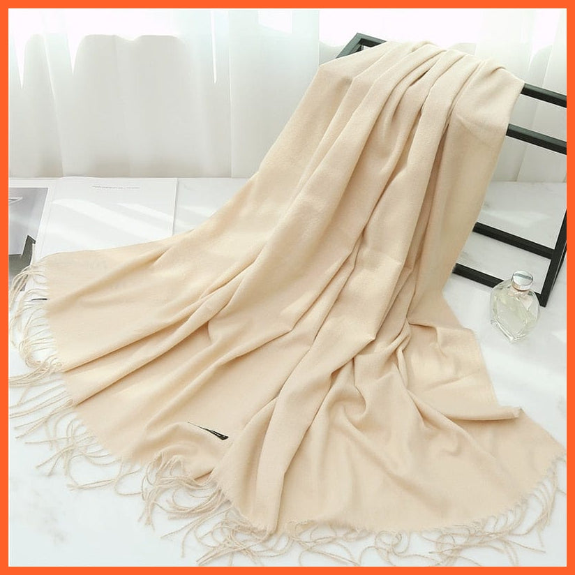 whatagift.com.au Women's Scarf FYR220-10 Women Cashmere Solid Thick Warm Casual Winter Scarves | Pashmina Shawl Wraps