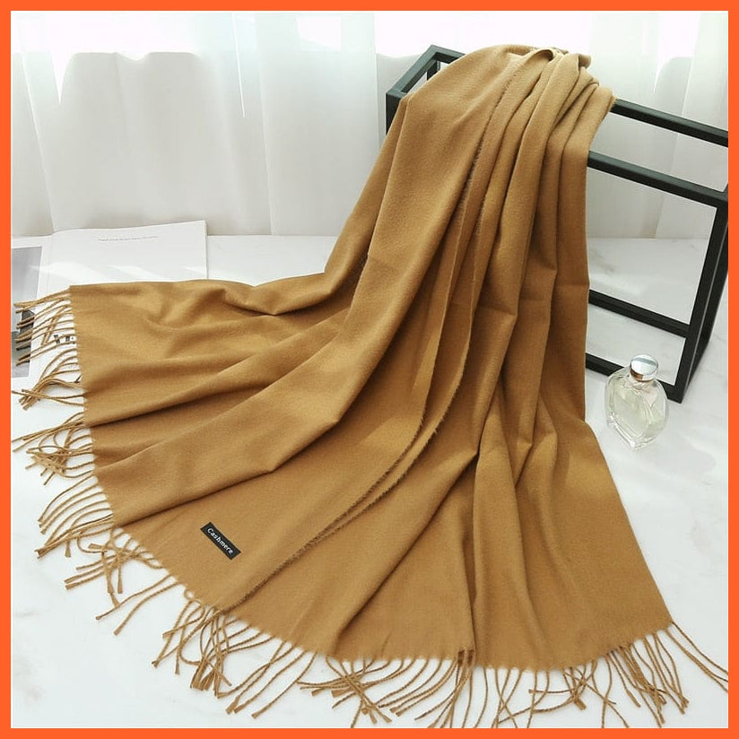 whatagift.com.au Women's Scarf FYR220-22 Women Cashmere Solid Thick Warm Casual Winter Scarves | Pashmina Shawl Wraps