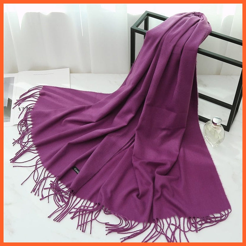 whatagift.com.au Women's Scarf FYR220-26 Women Cashmere Solid Thick Warm Casual Winter Scarves | Pashmina Shawl Wraps