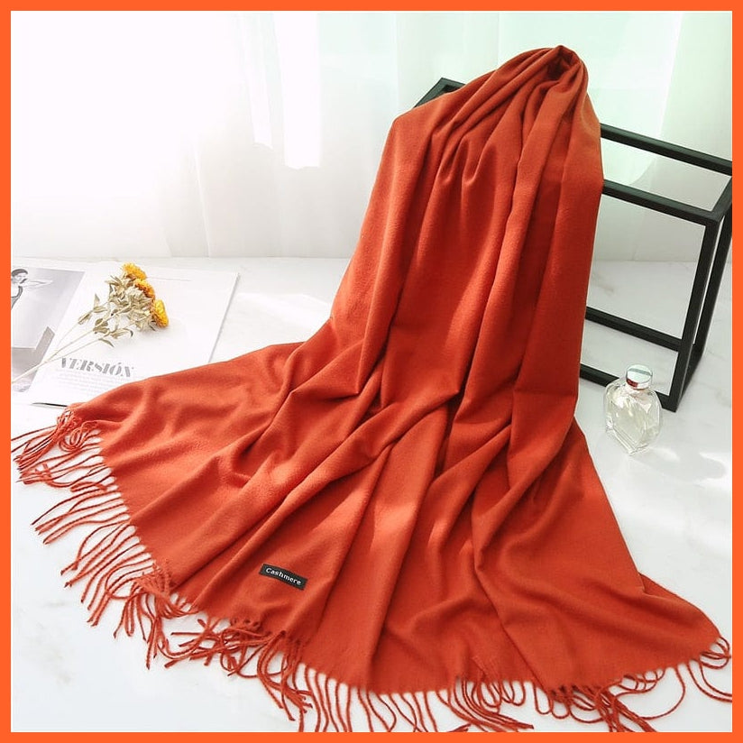 whatagift.com.au Women's Scarf FYR220-37 Women Cashmere Solid Thick Warm Casual Winter Scarves | Pashmina Shawl Wraps