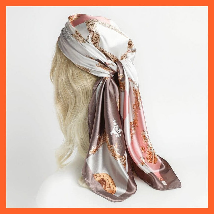 whatagift.com.au Women's Scarf Neckerchief Shawl Wraps | Print Silk Satin Square Scarf Women's Elegant Bandana