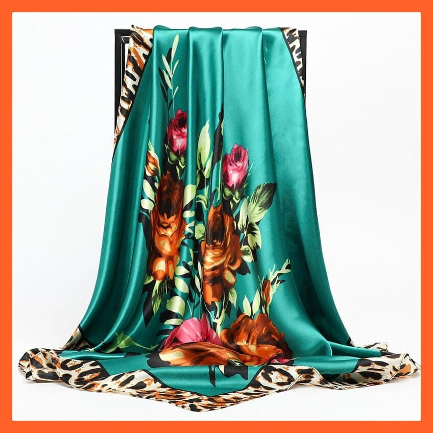 whatagift.com.au Women's Scarf Neckerchief Shawl Wraps | Print Silk Satin Square Scarf Women's Elegant Bandana