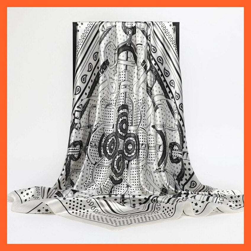 whatagift.com.au Women's Scarf Neckerchief Shawl Wraps | Print Silk Satin Square Scarf Women's Elegant Bandana