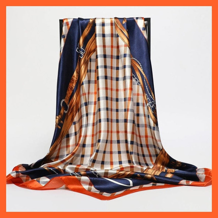 whatagift.com.au Women's Scarf Neckerchief Shawl Wraps | Print Silk Satin Square Scarf Women's Elegant Bandana