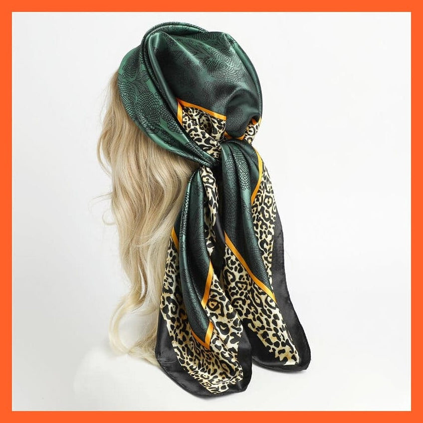 whatagift.com.au Women's Scarf Neckerchief Shawl Wraps | Print Silk Satin Square Scarf Women's Elegant Bandana