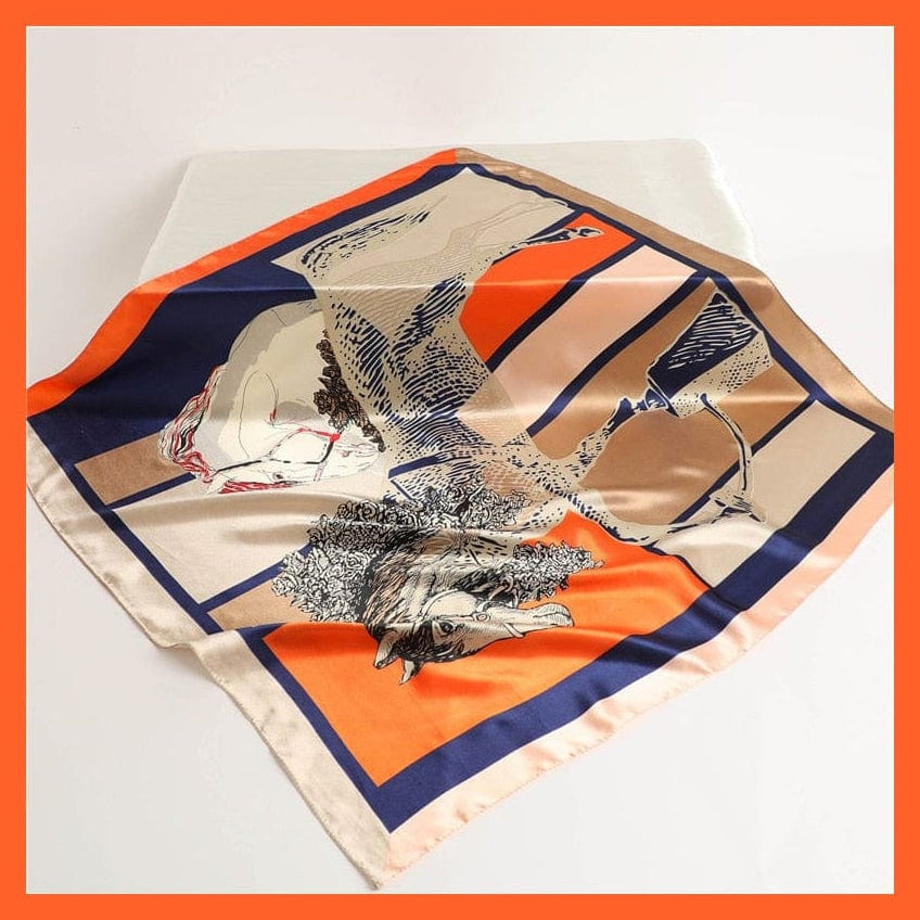 whatagift.com.au Women's Scarf Neckerchief Shawl Wraps | Print Silk Satin Square Scarf Women's Elegant Bandana