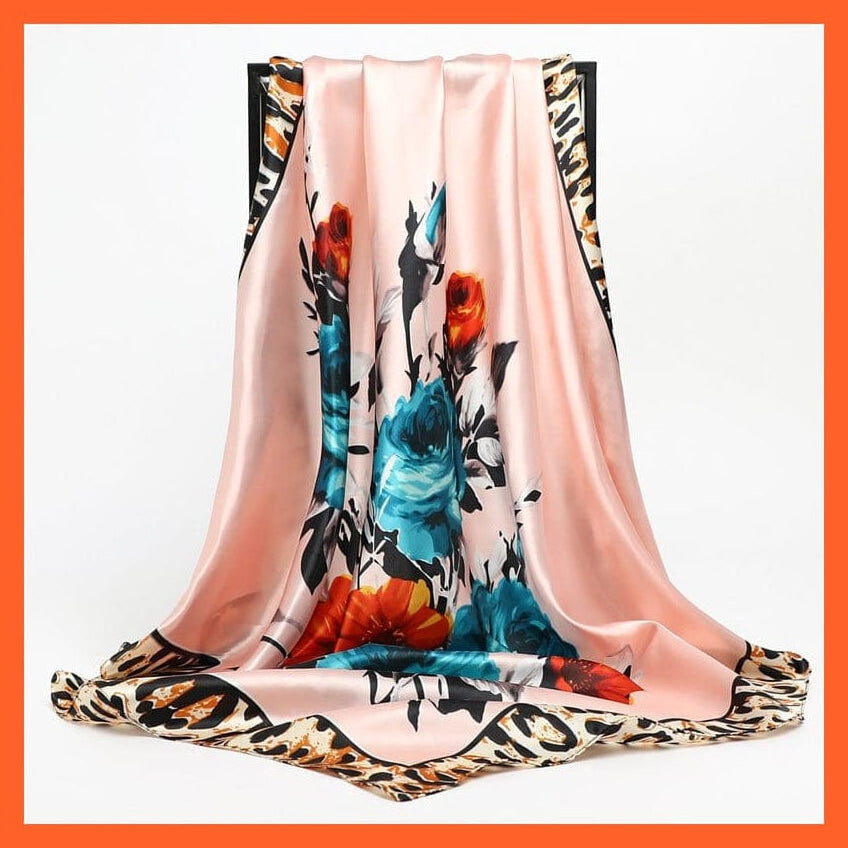 whatagift.com.au Women's Scarf Neckerchief Shawl Wraps | Print Silk Satin Square Scarf Women's Elegant Bandana