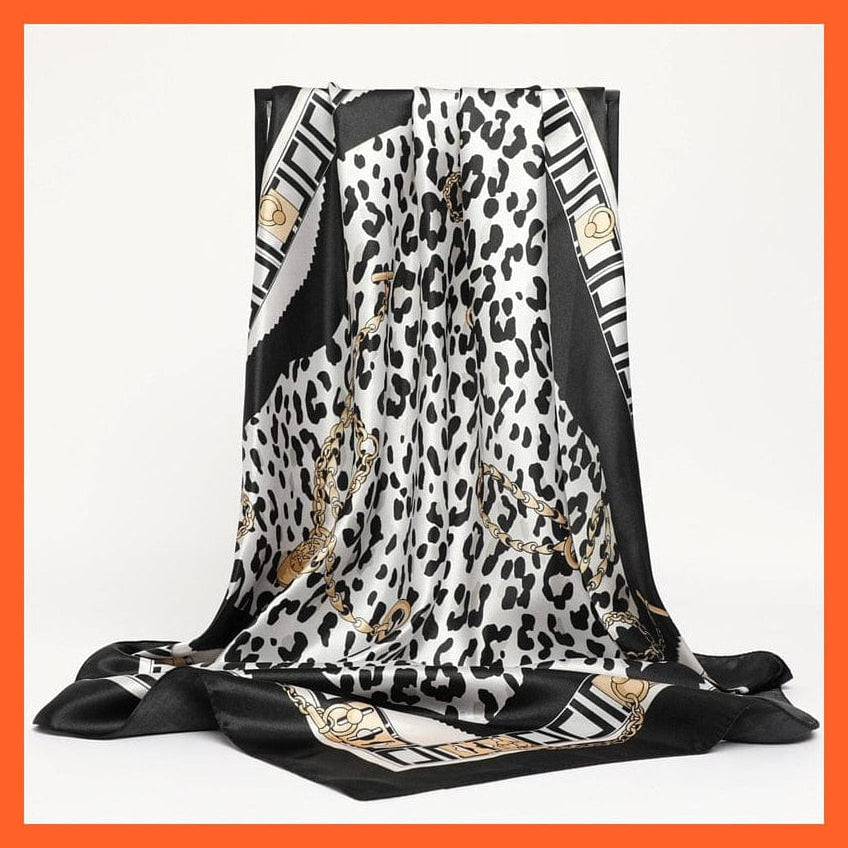 whatagift.com.au Women's Scarf Neckerchief Shawl Wraps | Print Silk Satin Square Scarf Women's Elegant Bandana