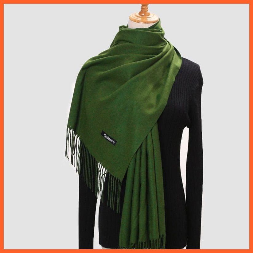whatagift.com.au Women's Scarf New Winter Women Warm Cashmere Solid Scarf | Hijab Long Pashmina Bandana Wraps