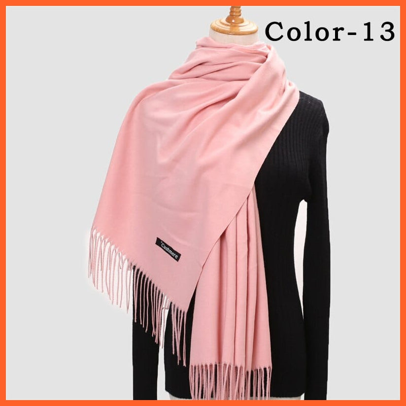 whatagift.com.au Women's Scarf New Winter Women Warm Cashmere Solid Scarf | Hijab Long Pashmina Bandana Wraps