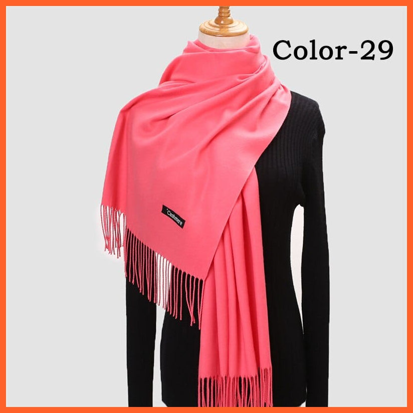 whatagift.com.au Women's Scarf New Winter Women Warm Cashmere Solid Scarf | Hijab Long Pashmina Bandana Wraps