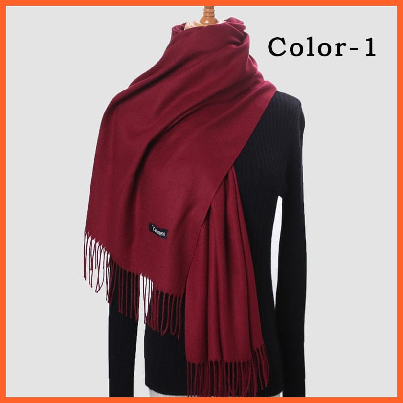 whatagift.com.au Women's Scarf New Winter Women Warm Cashmere Solid Scarf | Hijab Long Pashmina Bandana Wraps