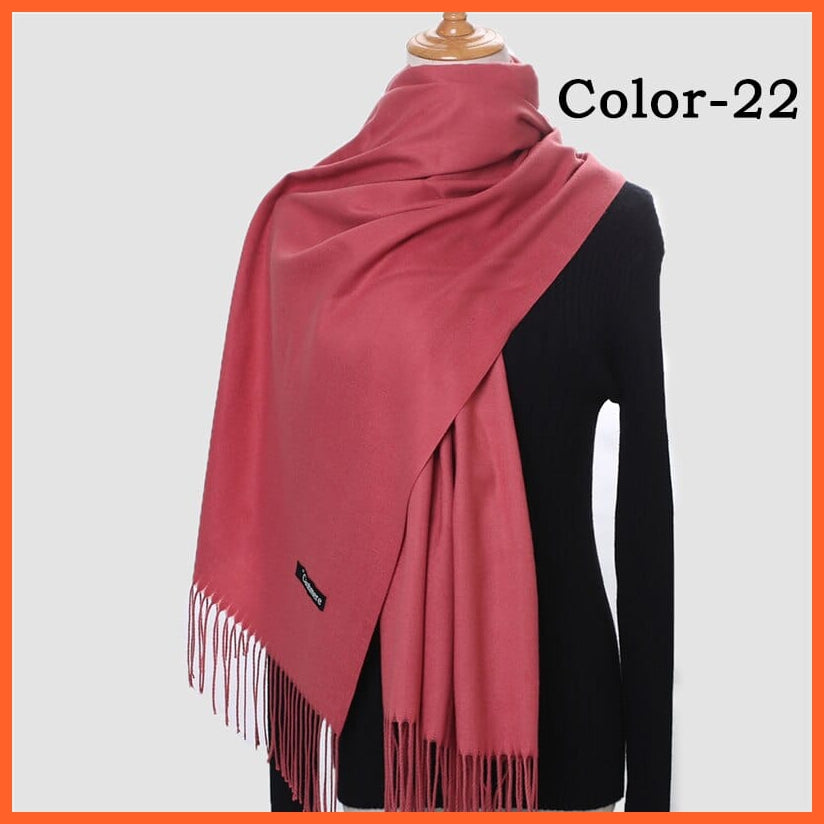 whatagift.com.au Women's Scarf New Winter Women Warm Cashmere Solid Scarf | Hijab Long Pashmina Bandana Wraps