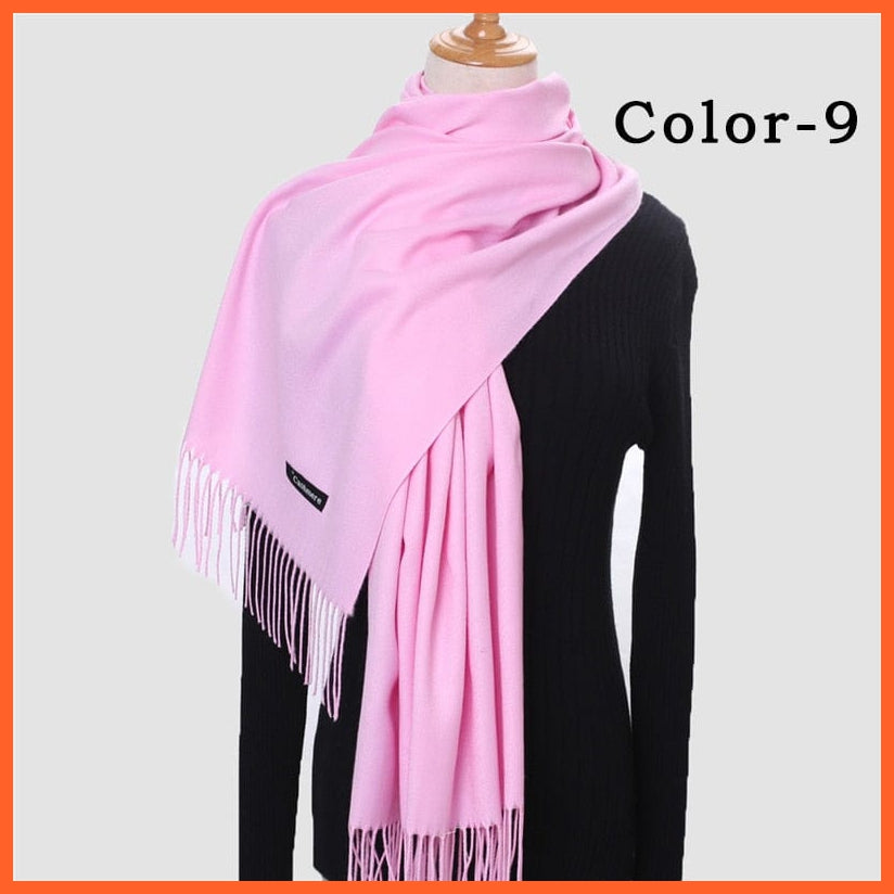 whatagift.com.au Women's Scarf New Winter Women Warm Cashmere Solid Scarf | Hijab Long Pashmina Bandana Wraps