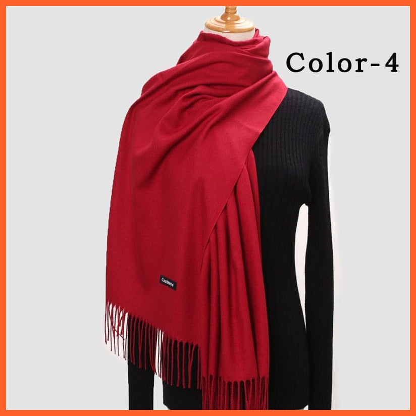 whatagift.com.au Women's Scarf New Winter Women Warm Cashmere Solid Scarf | Hijab Long Pashmina Bandana Wraps