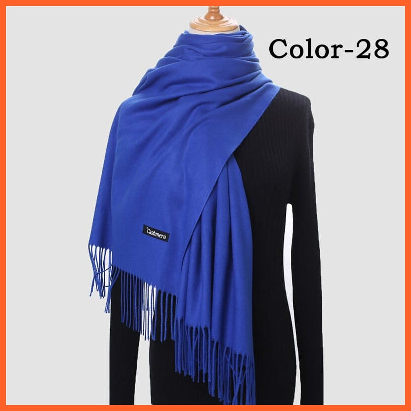 whatagift.com.au Women's Scarf New Winter Women Warm Cashmere Solid Scarf | Hijab Long Pashmina Bandana Wraps