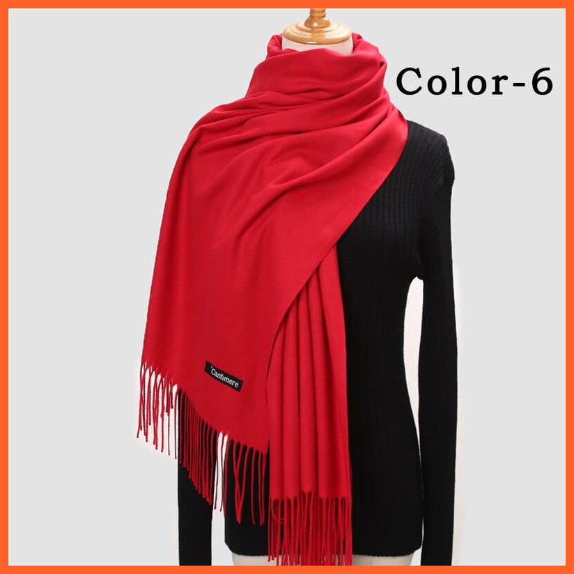 whatagift.com.au Women's Scarf New Winter Women Warm Cashmere Solid Scarf | Hijab Long Pashmina Bandana Wraps