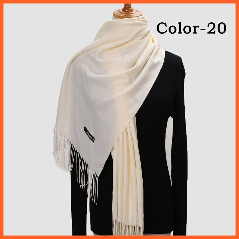 whatagift.com.au Women's Scarf New Winter Women Warm Cashmere Solid Scarf | Hijab Long Pashmina Bandana Wraps