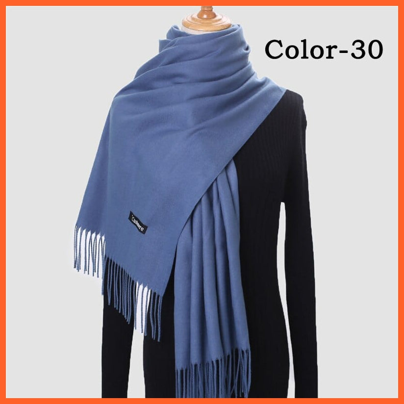 whatagift.com.au Women's Scarf New Winter Women Warm Cashmere Solid Scarf | Hijab Long Pashmina Bandana Wraps