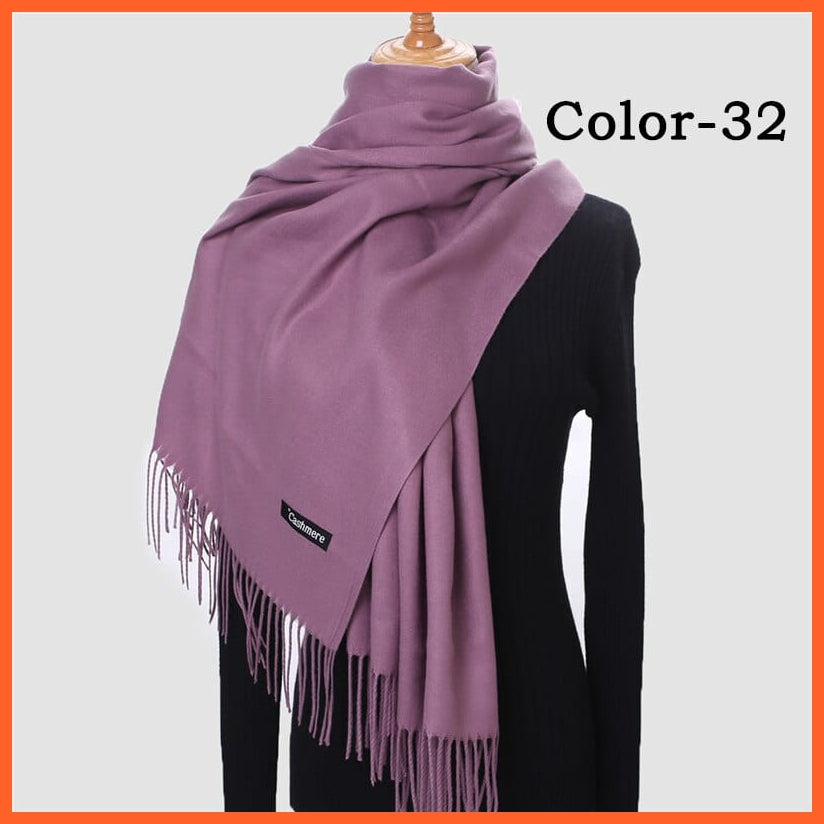 whatagift.com.au Women's Scarf New Winter Women Warm Cashmere Solid Scarf | Hijab Long Pashmina Bandana Wraps