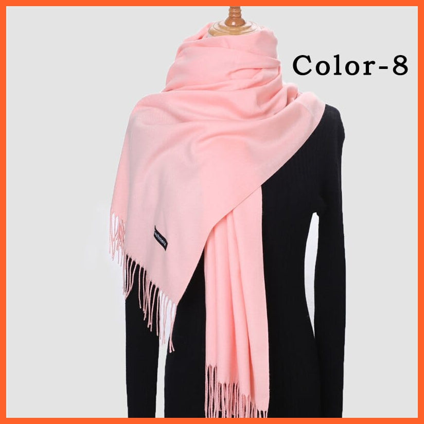 whatagift.com.au Women's Scarf New Winter Women Warm Cashmere Solid Scarf | Hijab Long Pashmina Bandana Wraps