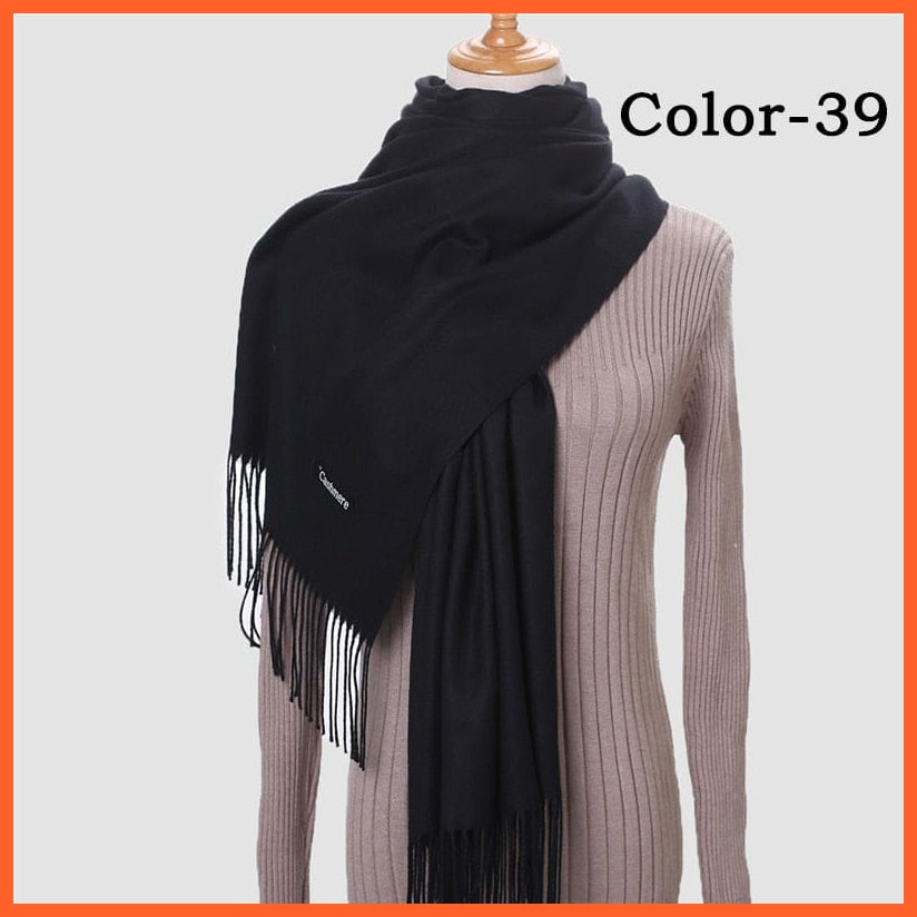 whatagift.com.au Women's Scarf New Winter Women Warm Cashmere Solid Scarf | Hijab Long Pashmina Bandana Wraps