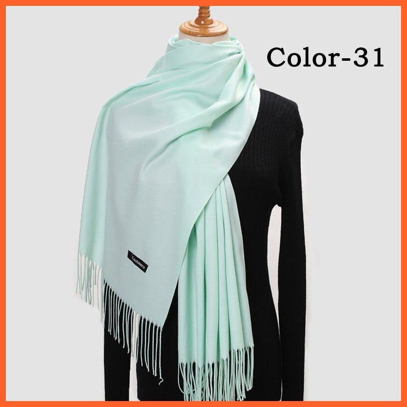 whatagift.com.au Women's Scarf New Winter Women Warm Cashmere Solid Scarf | Hijab Long Pashmina Bandana Wraps