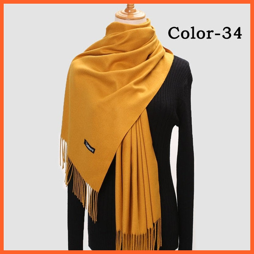 whatagift.com.au Women's Scarf New Winter Women Warm Cashmere Solid Scarf | Hijab Long Pashmina Bandana Wraps