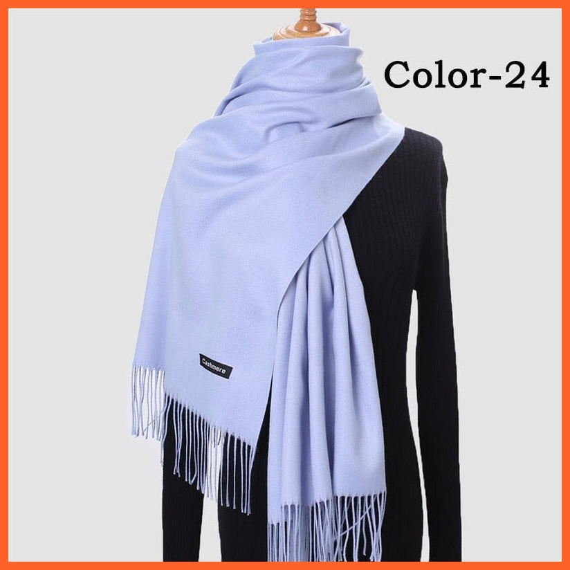 whatagift.com.au Women's Scarf New Winter Women Warm Cashmere Solid Scarf | Hijab Long Pashmina Bandana Wraps