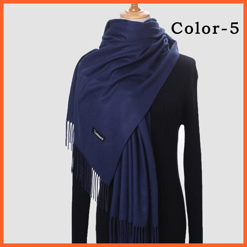 whatagift.com.au Women's Scarf New Winter Women Warm Cashmere Solid Scarf | Hijab Long Pashmina Bandana Wraps