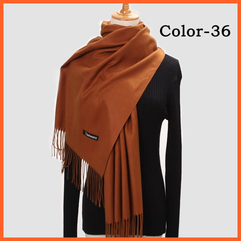 whatagift.com.au Women's Scarf New Winter Women Warm Cashmere Solid Scarf | Hijab Long Pashmina Bandana Wraps